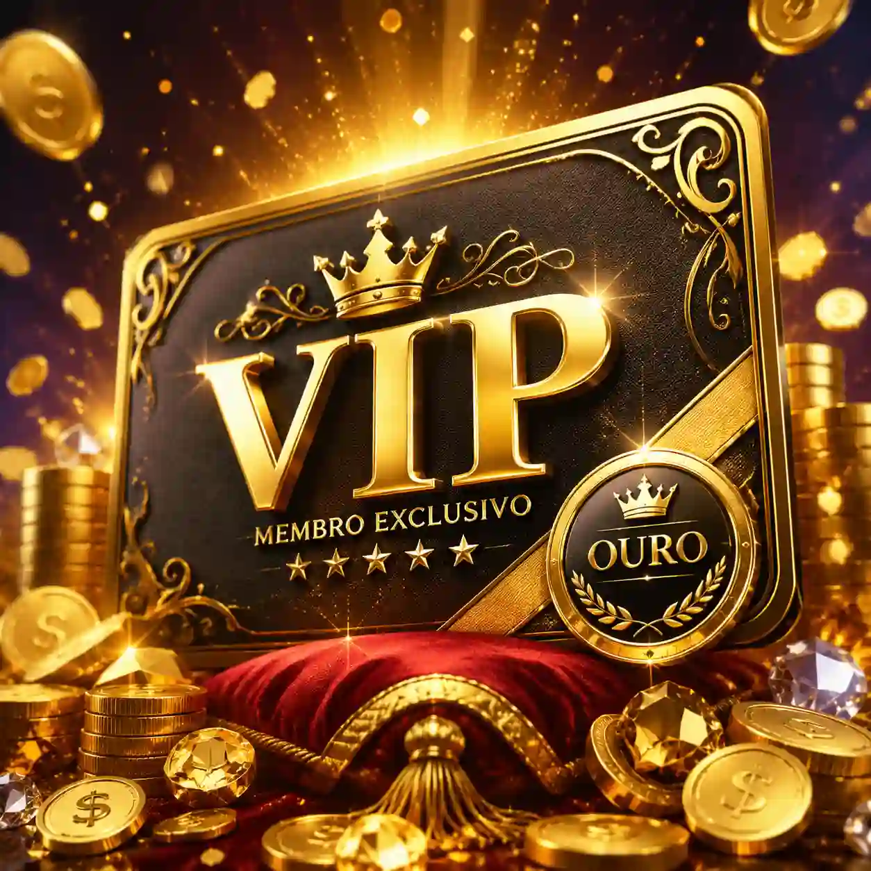 cartão VIP dourado que amplia os bônus do SeteOuro